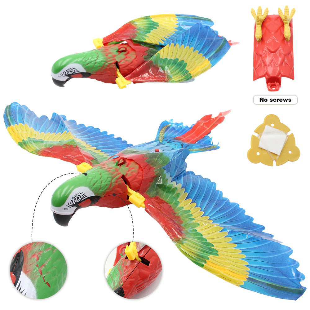 Simulation Bird Interactive Cat Toys Electric Hanging Eagle Flying Bird Cat Teasering Play Cat Stick Scratch Rope Kitten Dog Toy