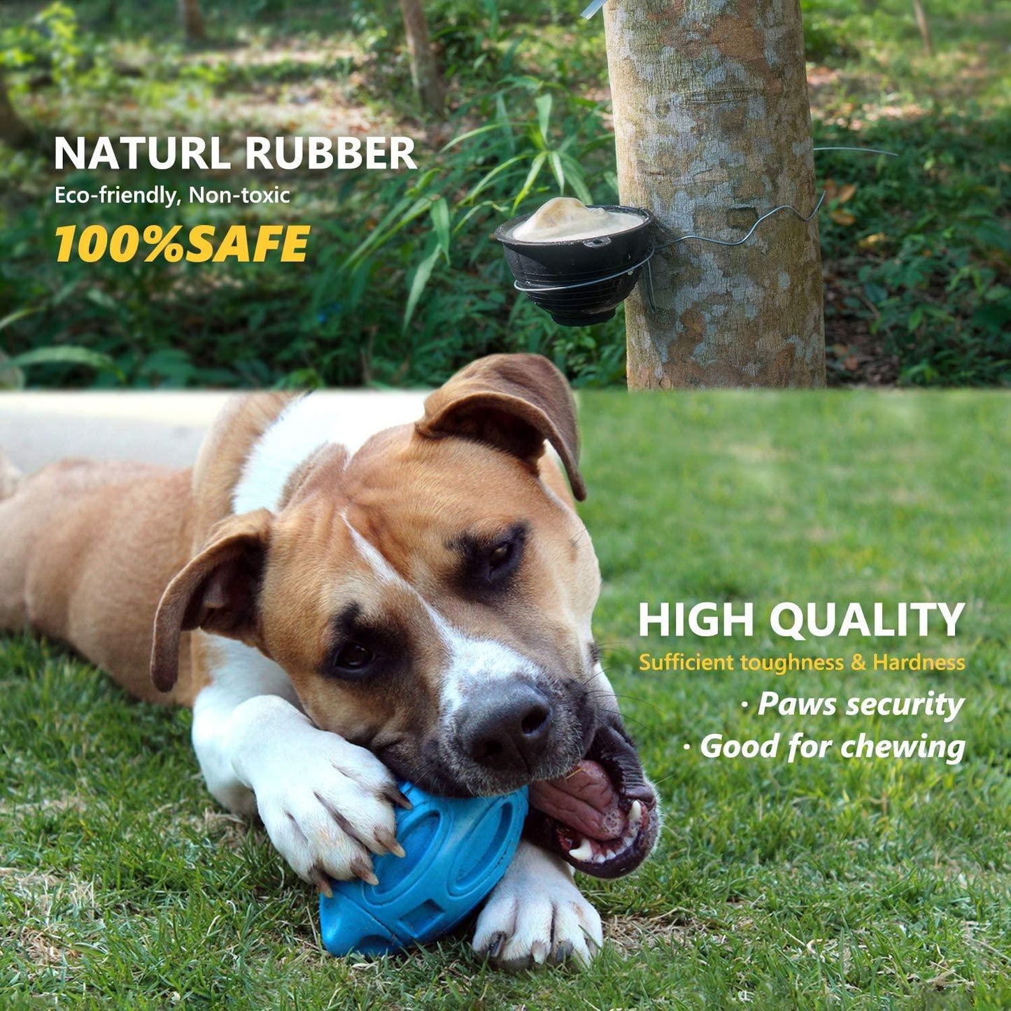 Soft & Durable Rubber Sounding Rugby Dog Ball