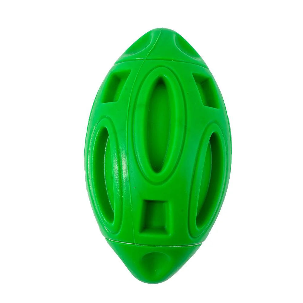 Soft & Durable Rubber Sounding Rugby Dog Ball