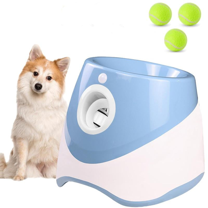 Automatic Dog Ball Launcher - Interactive Pet Trainer with 3 Tennis Balls & Adjustable Ranges for Outdoor Fun & Anti-Depression Enrichment!