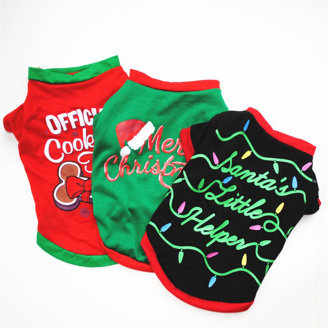 Festive Doggie Christmas Lights T-Shirt Vest