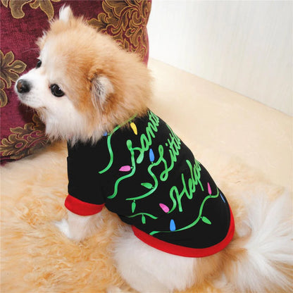 Festive Doggie Christmas Lights T-Shirt Vest