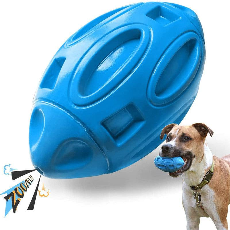 Soft & Durable Rubber Sounding Rugby Dog Ball