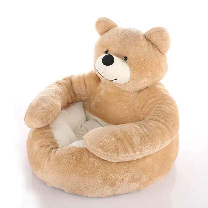 Cozy Bear Hug Pet Bed – Soft Plush Winter Cushion for Cats & Dogs, Warm & Comfortable Sleeping Mat, Ideal for Puppies and Small Pets.