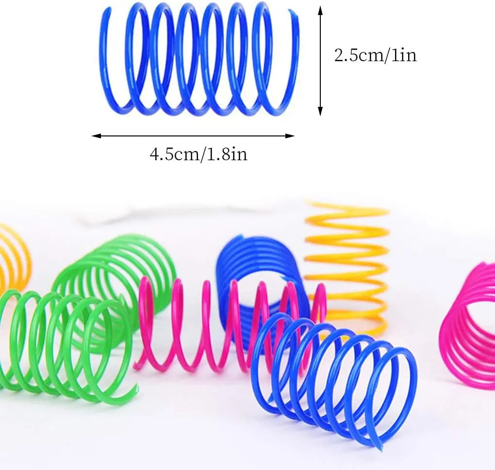 4/200Pcs Colorful Cat Spring Toys – Interactive Spiral Coil for Hunting & Swatting