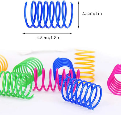 4/200Pcs Colorful Cat Spring Toys – Interactive Spiral Coil for Hunting & Swatting