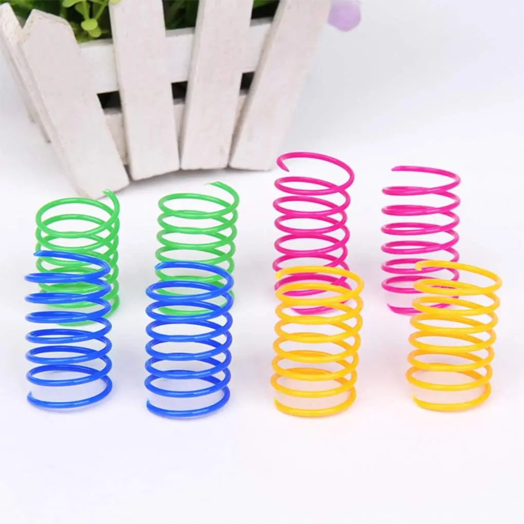 4/200Pcs Colorful Cat Spring Toys – Interactive Spiral Coil for Hunting & Swatting