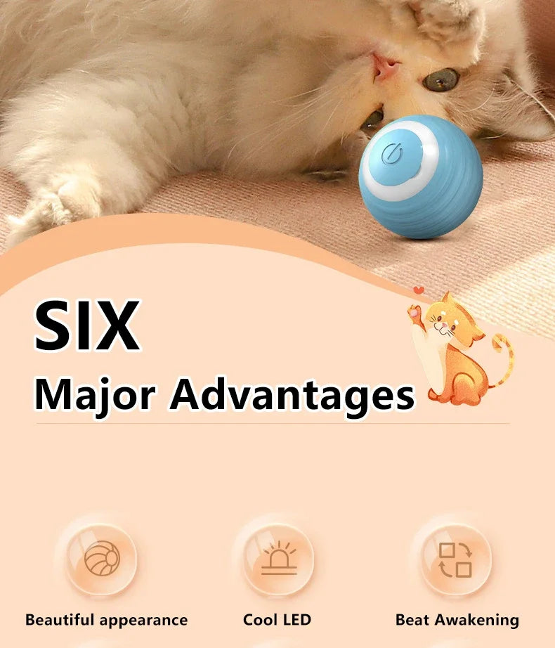 Spin Ball Things for Cats Toys Electric Interactive USB Charging Cat Ball Toy Cat and Dog Accessories Pet Cat's Supplies Home