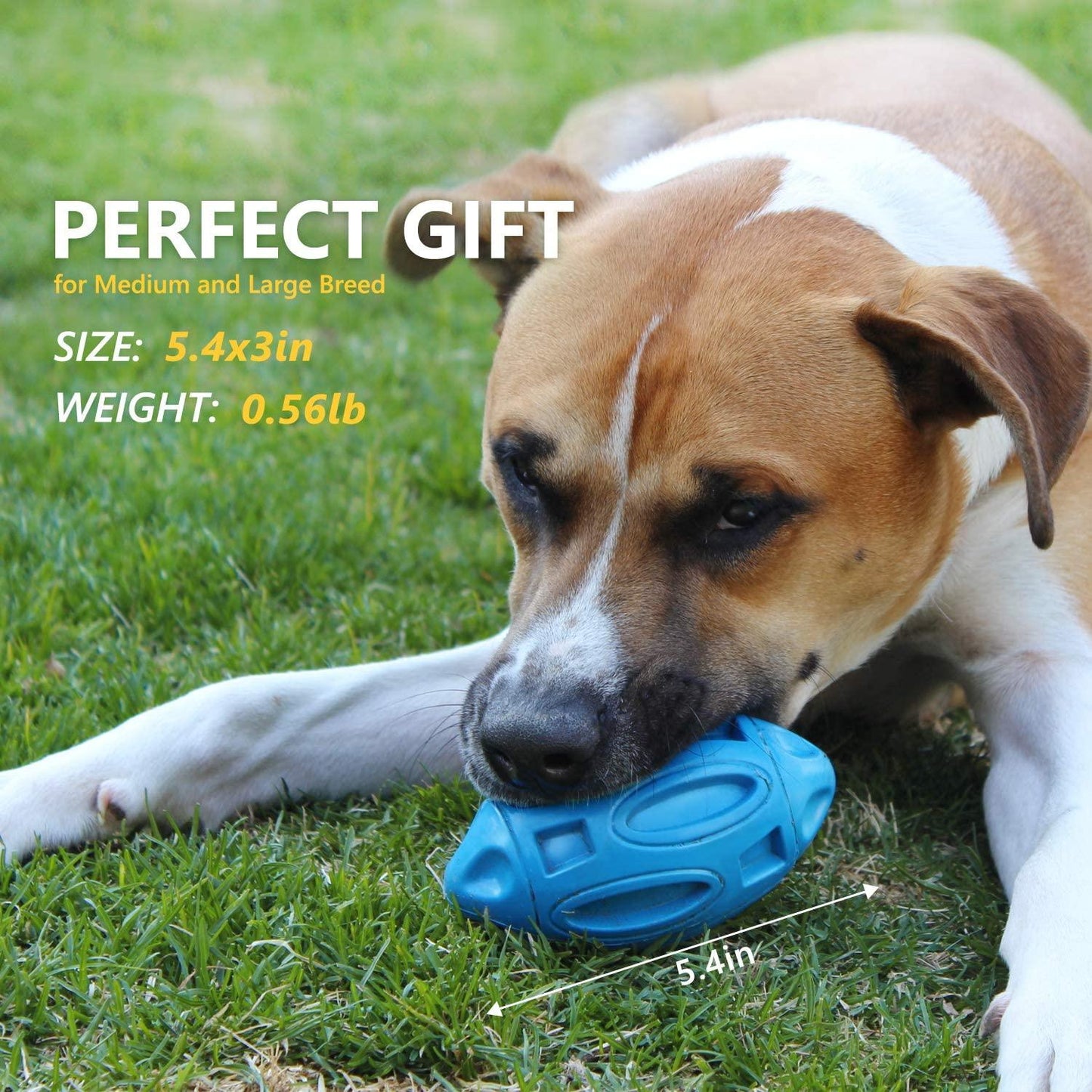 Soft & Durable Rubber Sounding Rugby Dog Ball