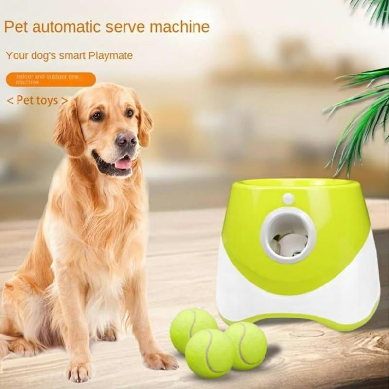 Automatic Dog Ball Launcher - Interactive Pet Trainer with 3 Tennis Balls & Adjustable Ranges for Outdoor Fun & Anti-Depression Enrichment!