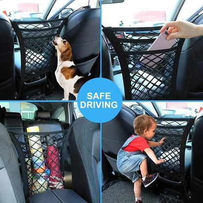 Pet Car Rear Isolation Mesh Net, Safety Divider, Dog & Cat Accessories for Travel Use