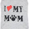 Droolingdog Dog Clothes Puppy Shirts I Love My Mom Dog T Shirt for Small Dogs, Small, Grey