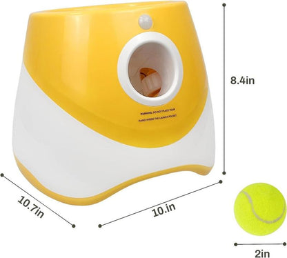 Automatic Dog Ball Launcher - Interactive Pet Trainer with 3 Tennis Balls & Adjustable Ranges for Outdoor Fun & Anti-Depression Enrichment!