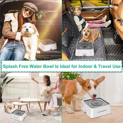 "URPOWER 2.5L No-Spill Dog Water Bowl – Splash-Proof & Slow Feeder for Messy Drinkers"