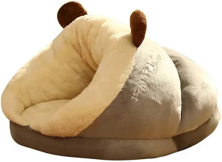 Cozy Winter Pet Bed & Slippers – Soft Nest for Cats & Dogs